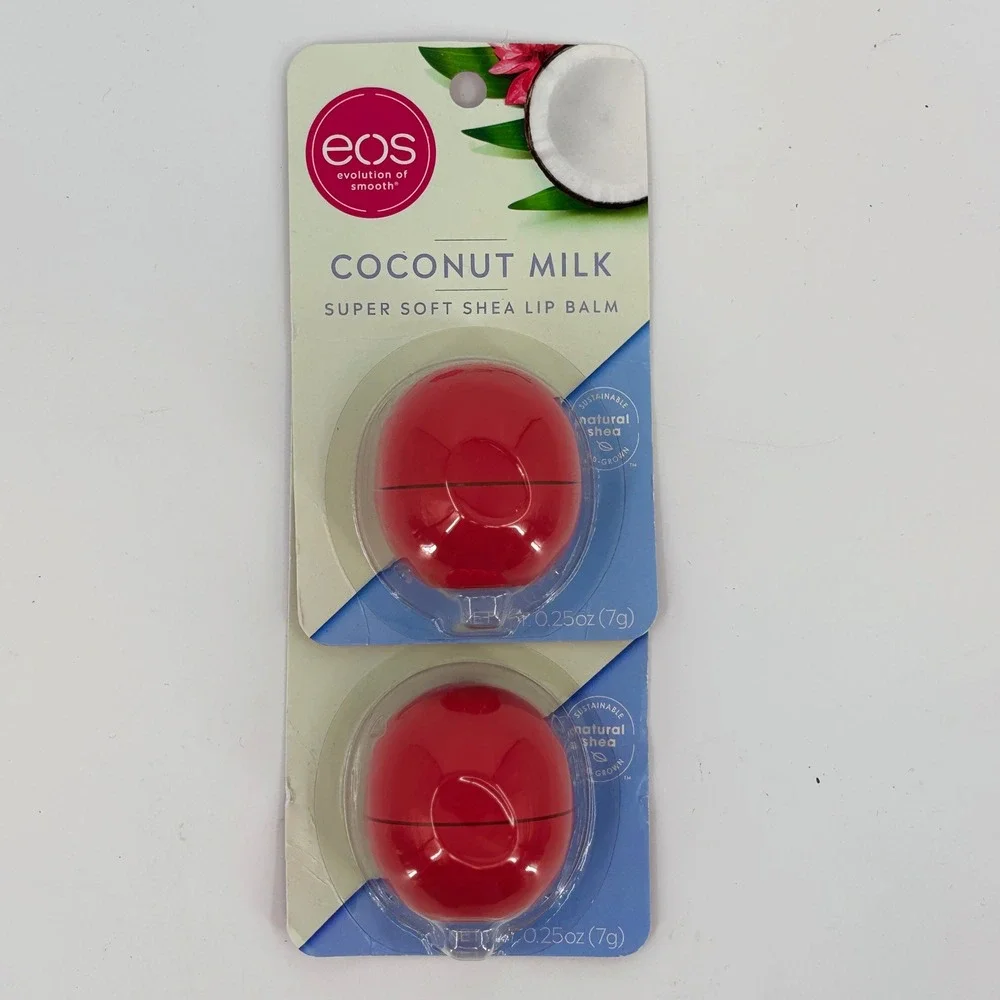 EOS Lip Balm Unisex 0.25oz Coconut Milk 2 Pack Shea Butter Spheres